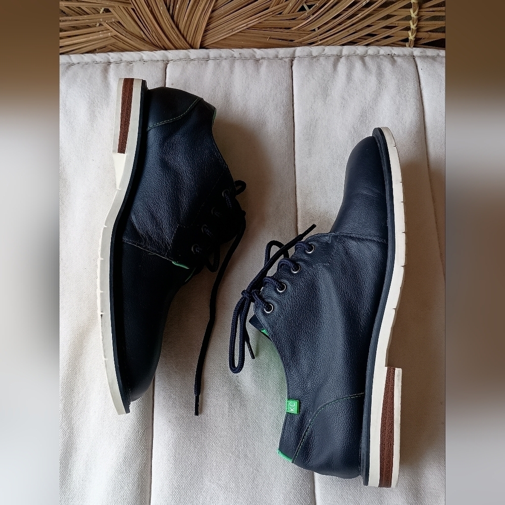 Kenneth Cole Men's Navy and Green Lace-Up Shoes_6